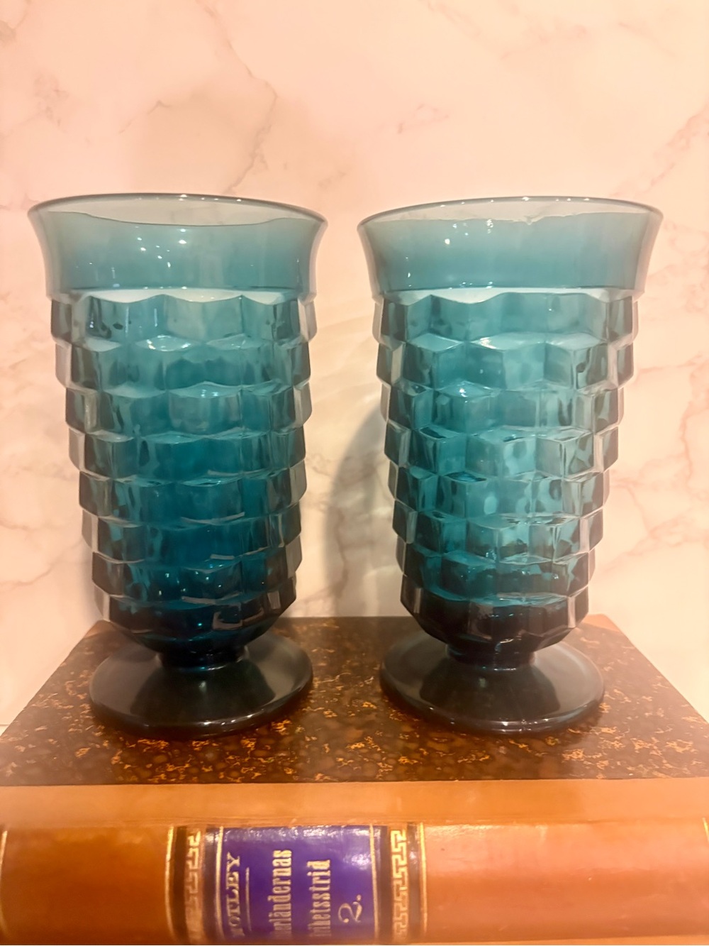 Pair of Riviera Blue Whitehall Tumblers